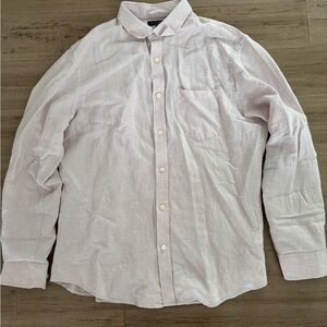 Banana Republic Light Pink & White Casual Button Down Shirt